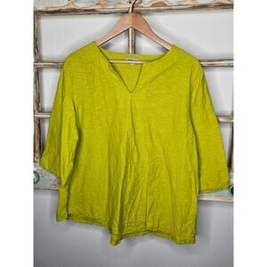 IRIDIUM Cotton Chartreuse Lightweight Tunic Top size large